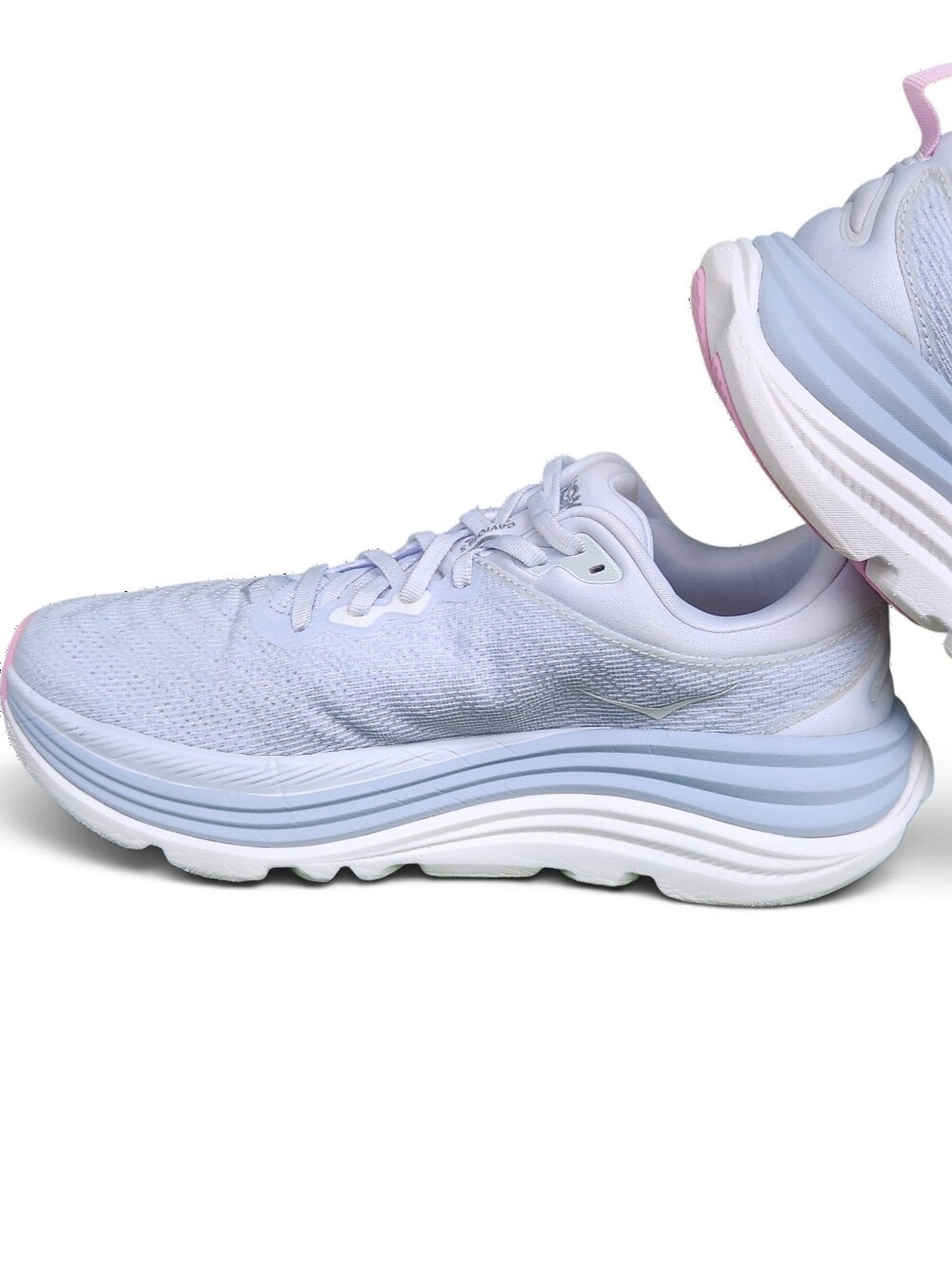 Hoka Gaviota 5 Women's White Light Blue Athletic Running Cushoned Sneakers Shoes - Picture 6 of 16